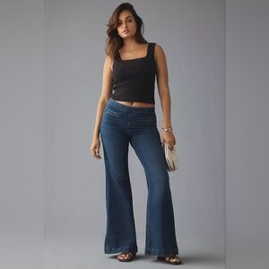 Pilcro Anthropologie Retro Low Rise Pull On Flared Jeans In 29